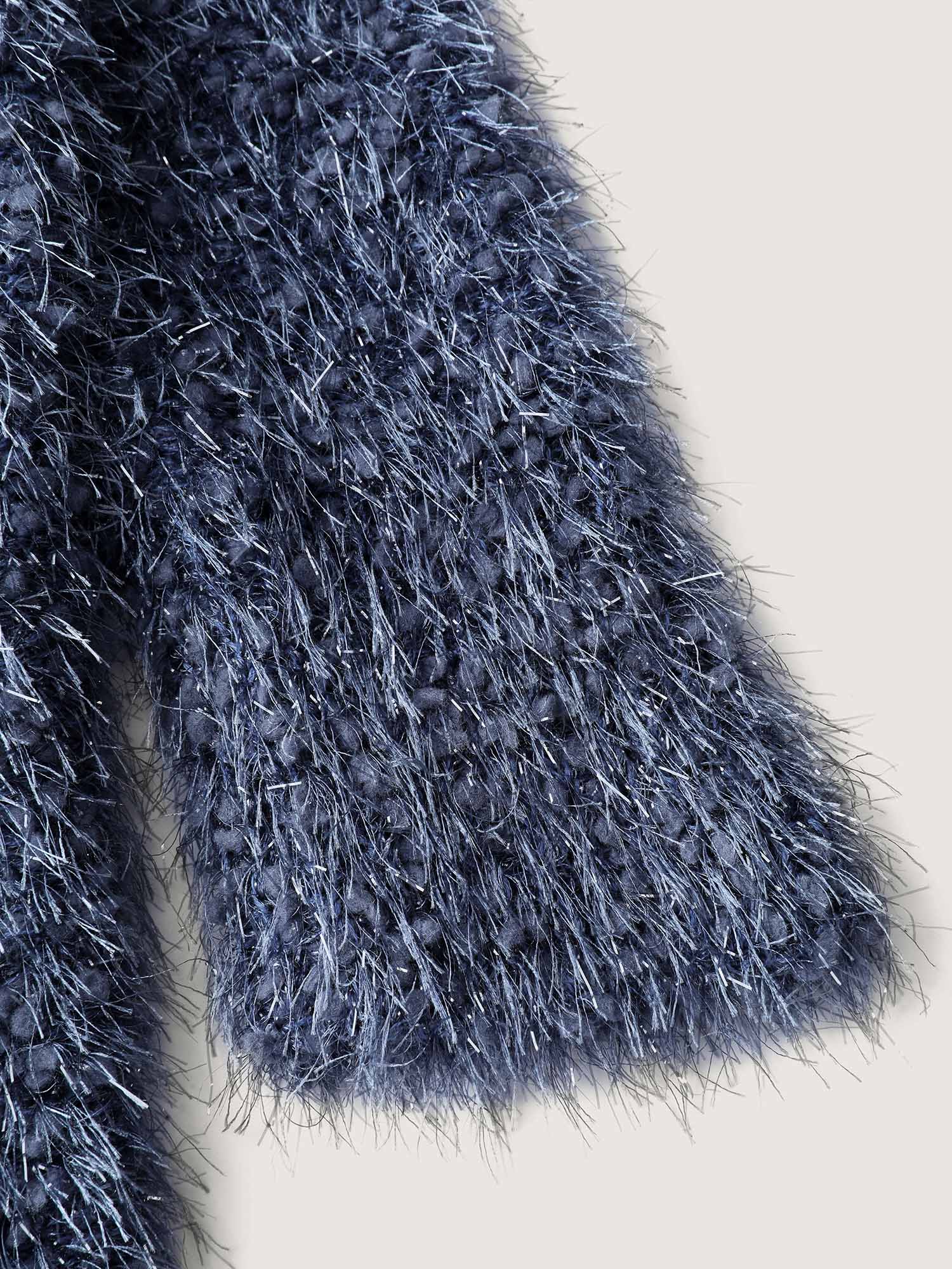 Fuzzy Sparkle Crew Neck Pullover