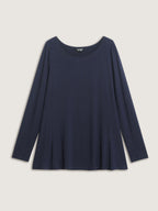 Supersoft Ruffled Hem Knit Top