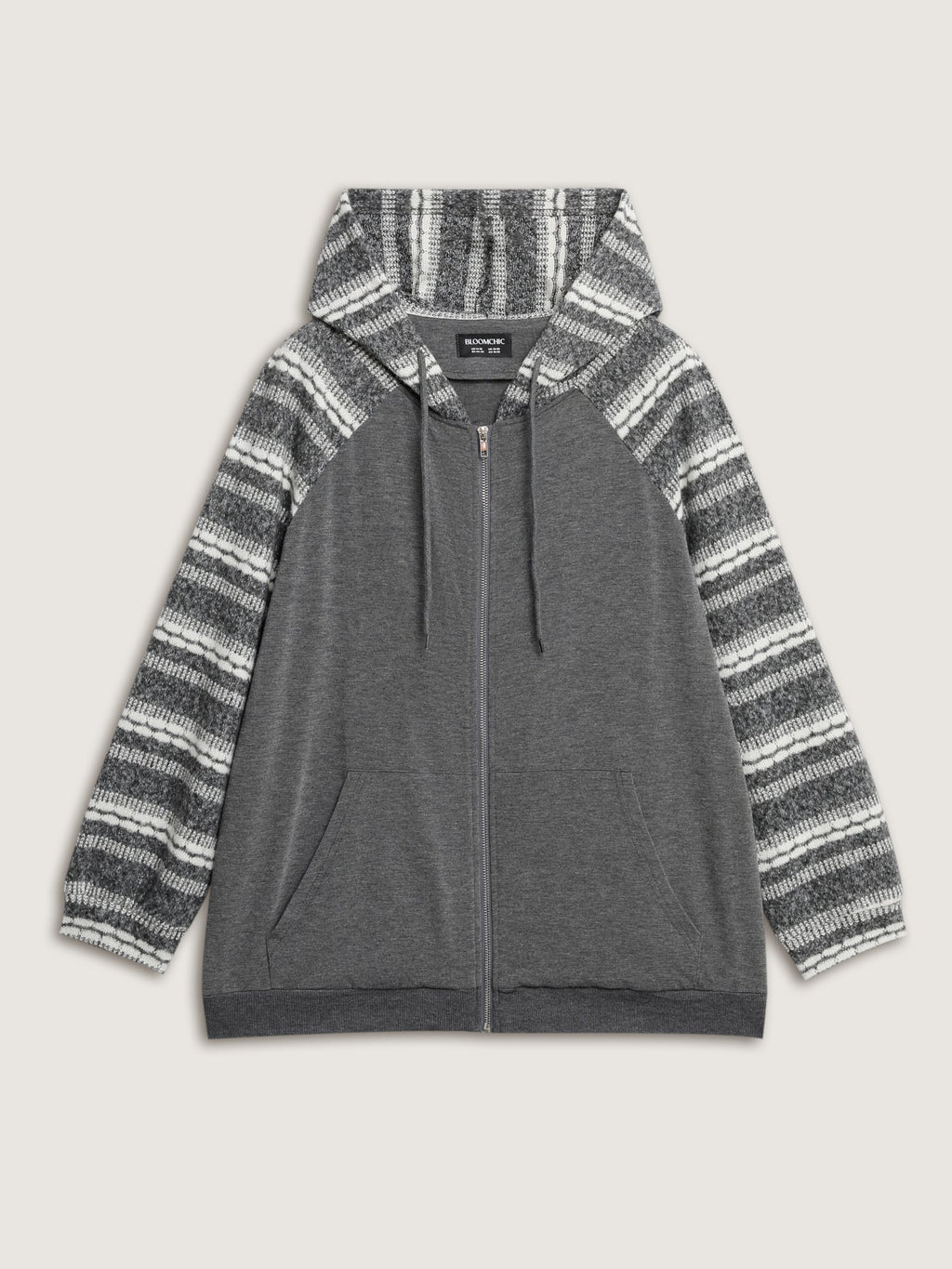 Supersoft Stripe Contrast Stretchy Hoodie Jacket