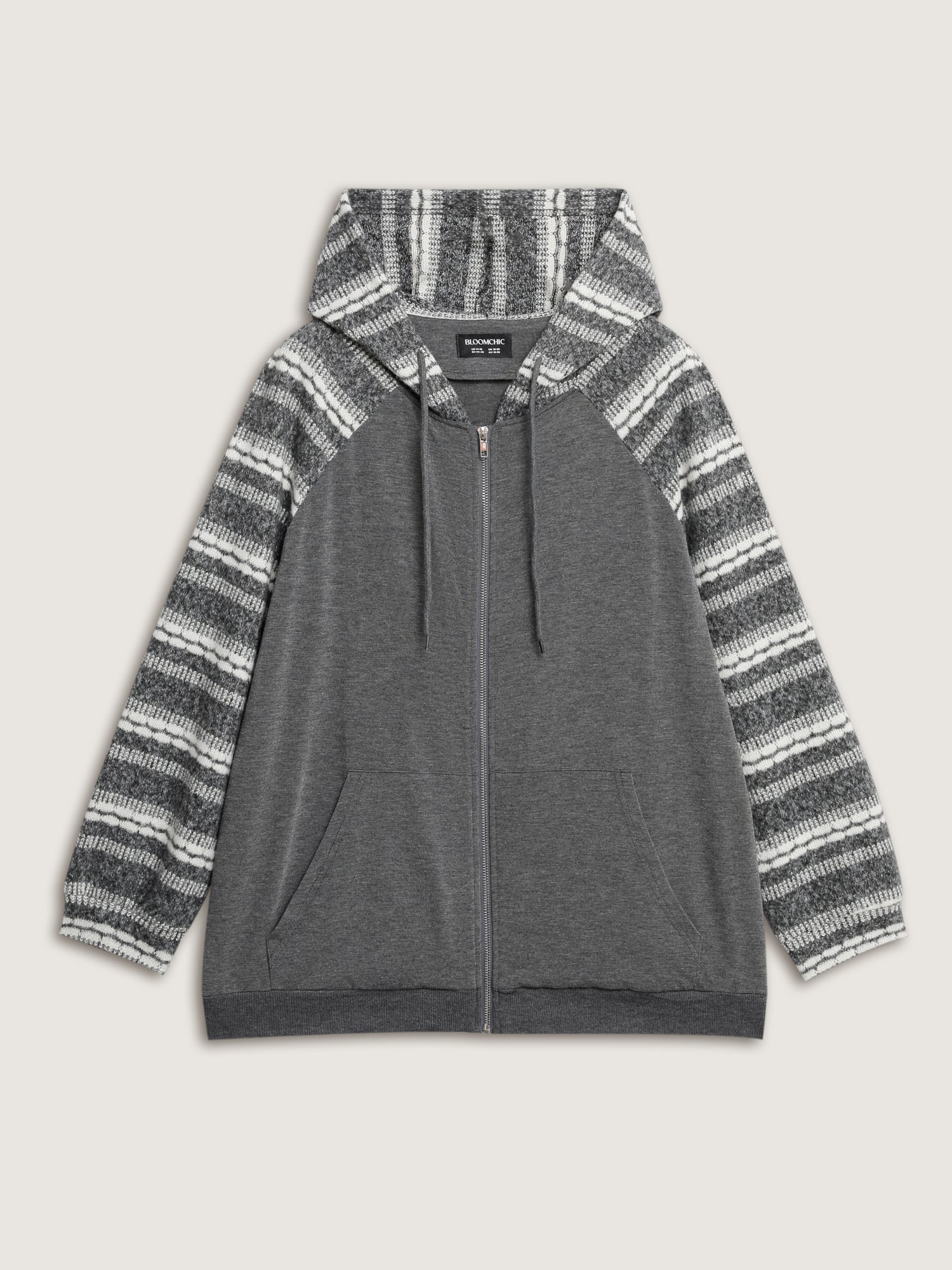 Supersoft Stripe Contrast Stretchy Hoodie Jacket