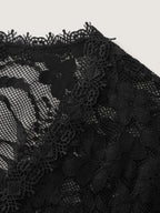 Sheer Lace Trim V-Neck Top