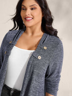 Stretchy Textured Button Detail Jacket