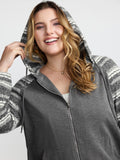Supersoft Stripe Contrast Stretchy Hoodie Jacket