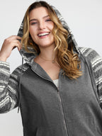 Supersoft Stripe Contrast Stretchy Hoodie Jacket