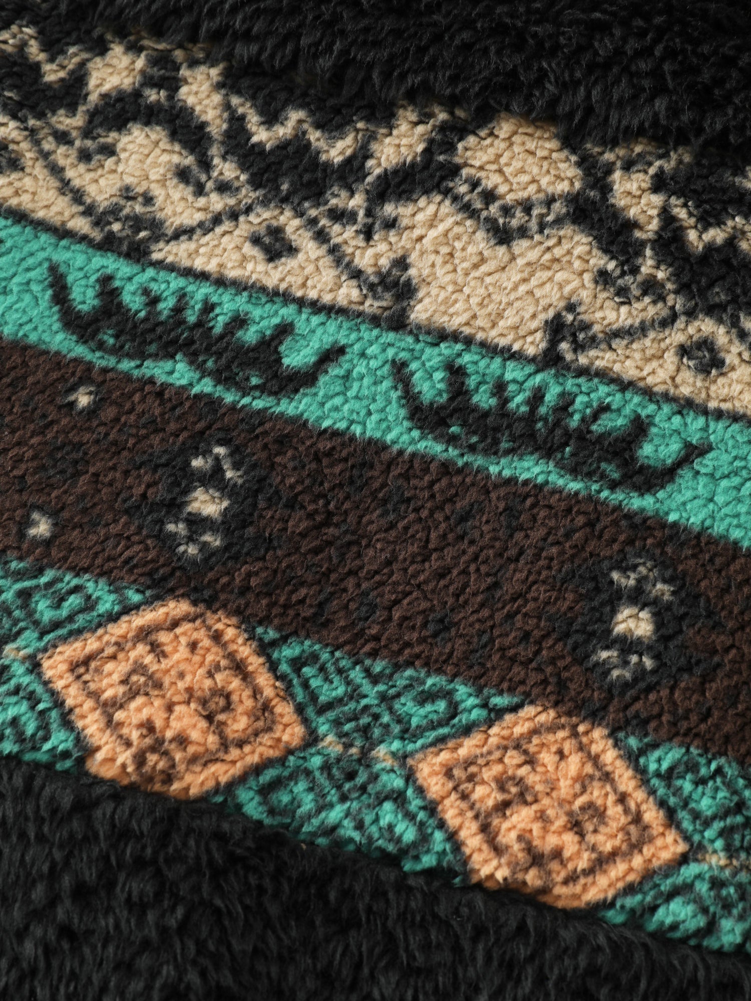 Geometric Print Zipper Collar Sweatshirt