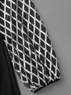 Texture Sequin Mesh Patchwork Belted Dress