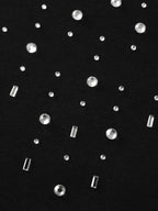 Rhinestone Relaxed-Fit Round Neck Sweatshirt