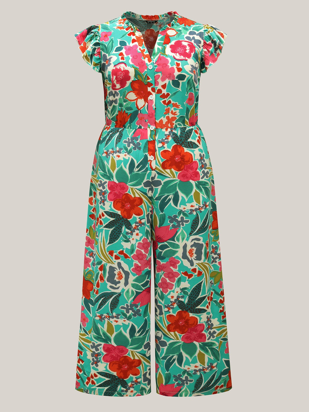 Sunkissed Floral Print Button Wide-Leg Jumpsuit