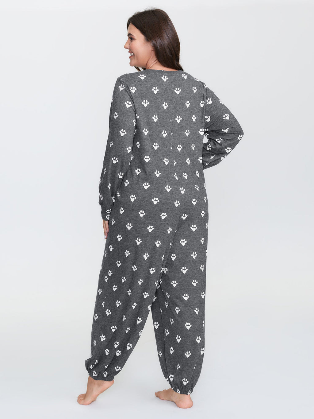 Paw Print Button Lounge Onesie