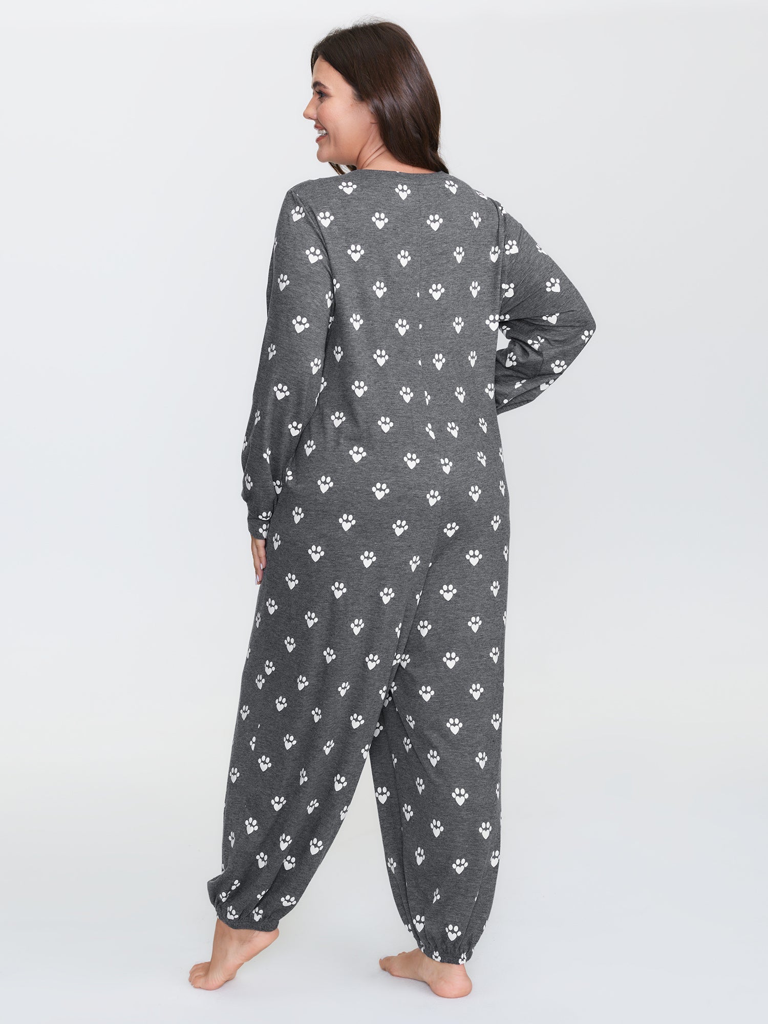 Paw Print Button Lounge Onesie