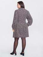 Color Fusion Checkered Print Shirt Dress