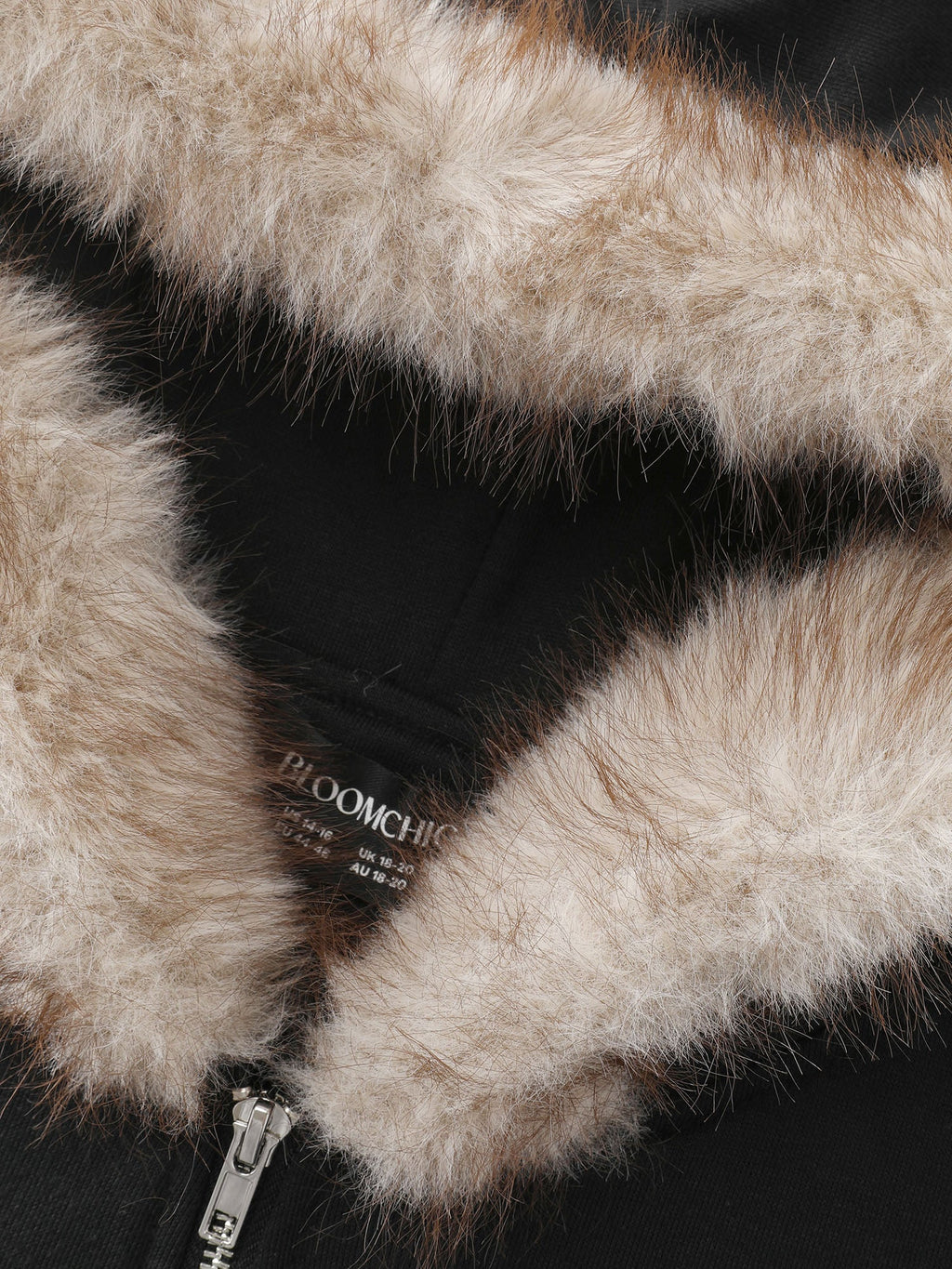 Fur Collar Stretchy Zipper Jacket