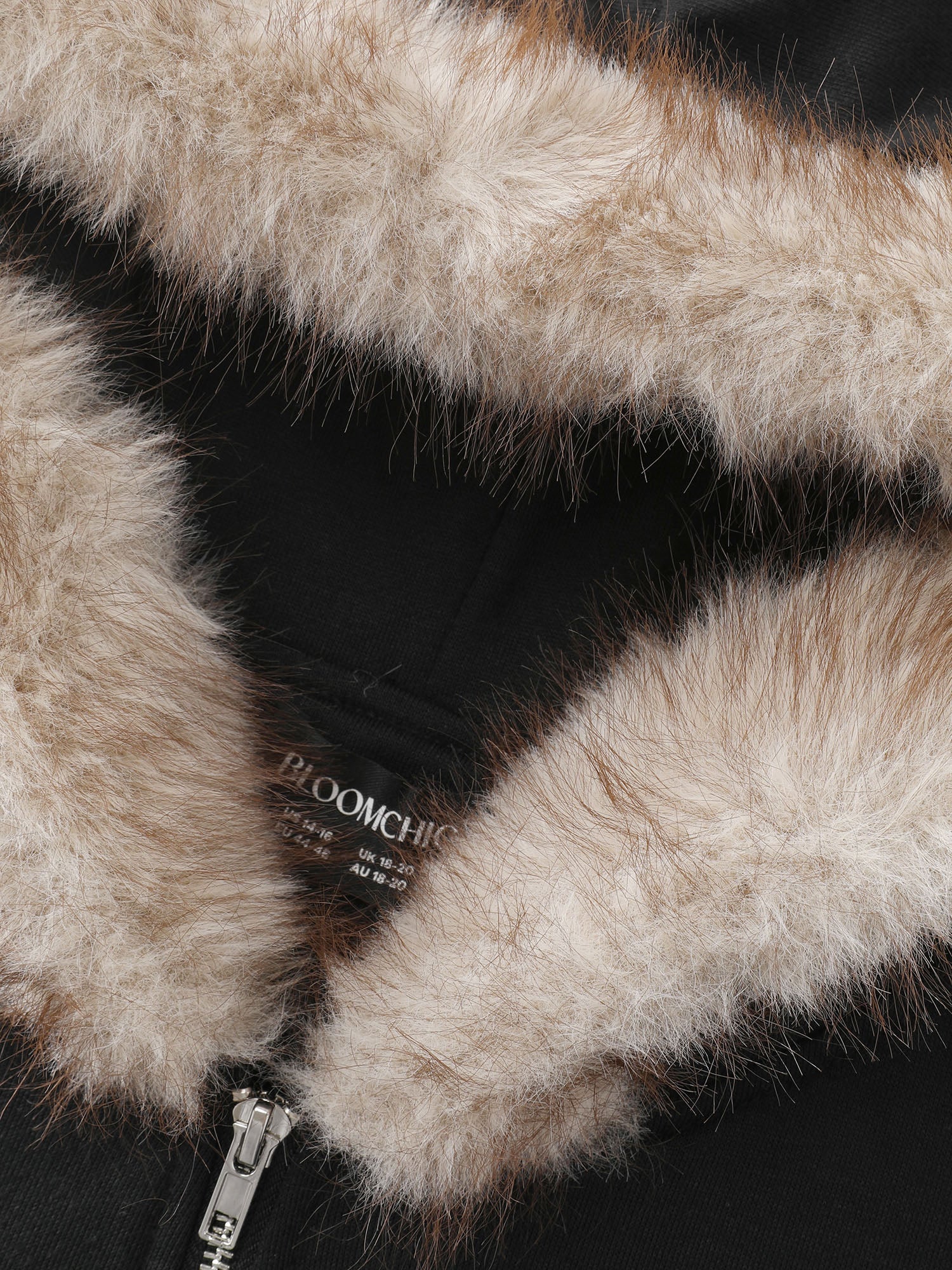 Fur Collar Stretchy Zipper Jacket