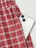 Gingham Ruffled Hem Loungewear Set