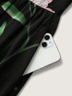 Hidden Zipper Floral Layered Pockets Jumpsuit