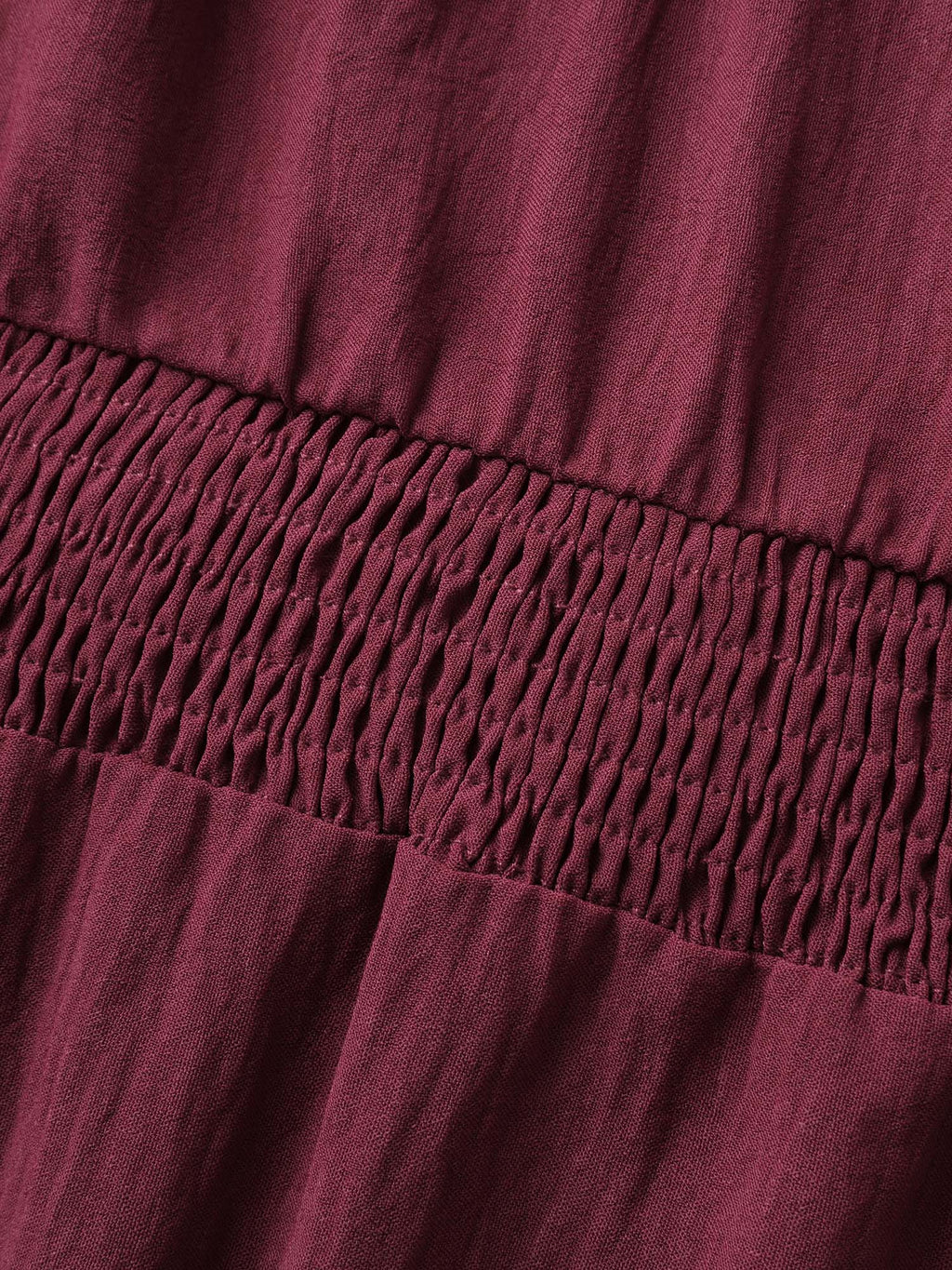 Stretchy Neckline Waist-Cinched Solid Blouse