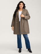 Double-Breasted Pockets Notched Lapels Coat