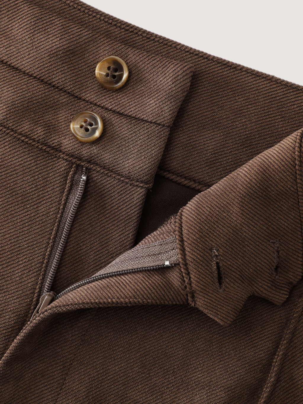 Pleated Double Button Flared Hem Pants