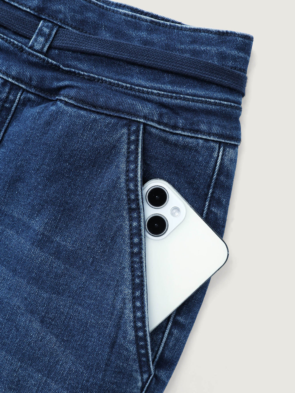 Seamed Drawstring Bootcut Jeans