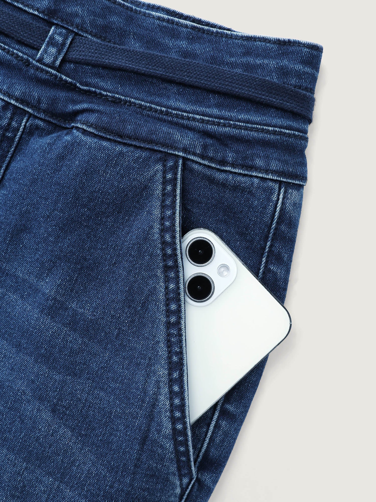 Seamed Drawstring Bootcut Jeans