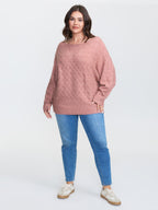 Braided Texture Dolman Sleeve Pullover