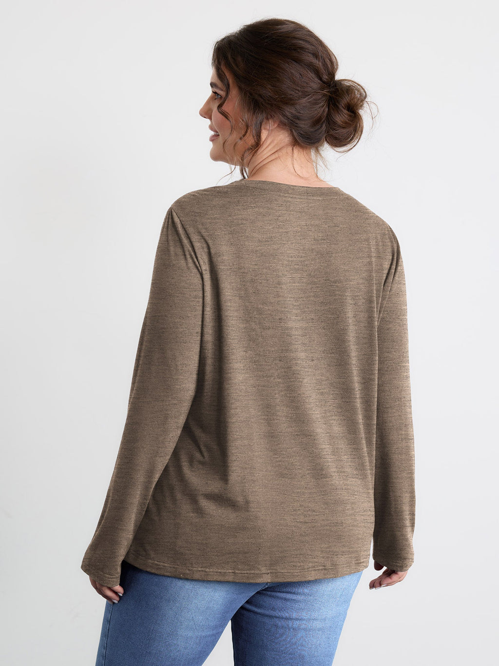 Sequin Cord Embroidered Tree Round Neck T-Shirt