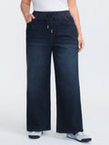 Drawstring Waistband Wide-Leg Jeans