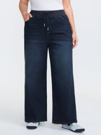 Drawstring Waistband Wide-Leg Jeans