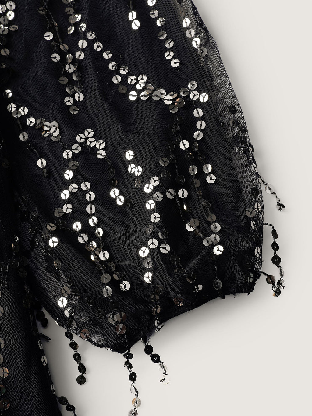 Back Bow Tie Fringe Sequin Midi Dress