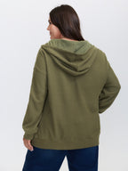 Ribbed Texture Pockets Hooded Coat