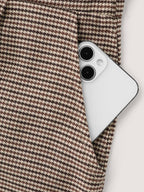 Houndstooth Button Sleeveless Jumpsuit