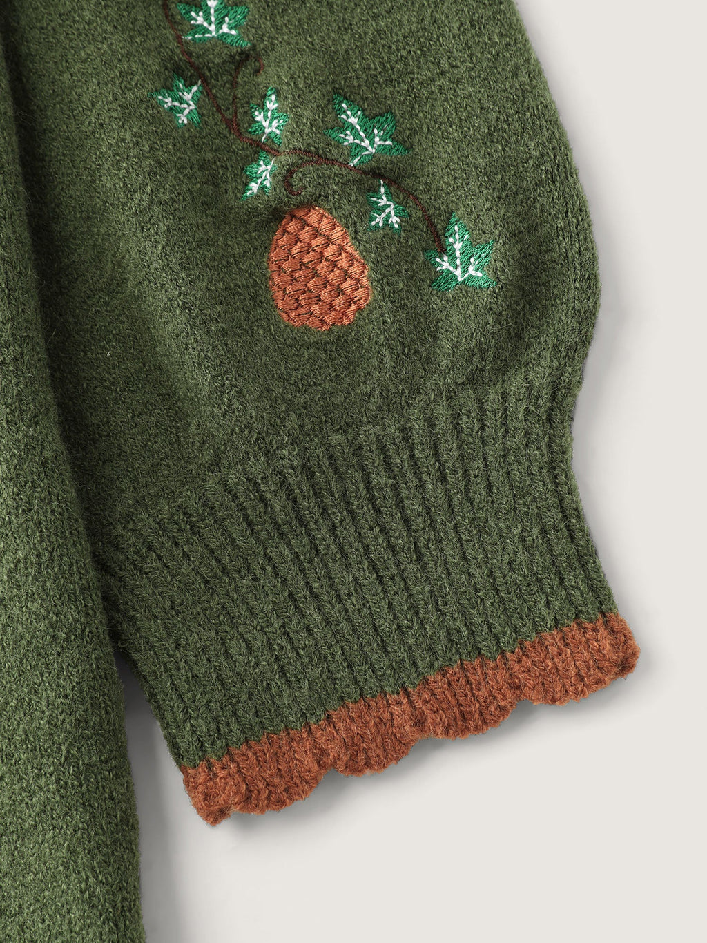 Holiday Fox Jacquard Pattern Knit Cardigan