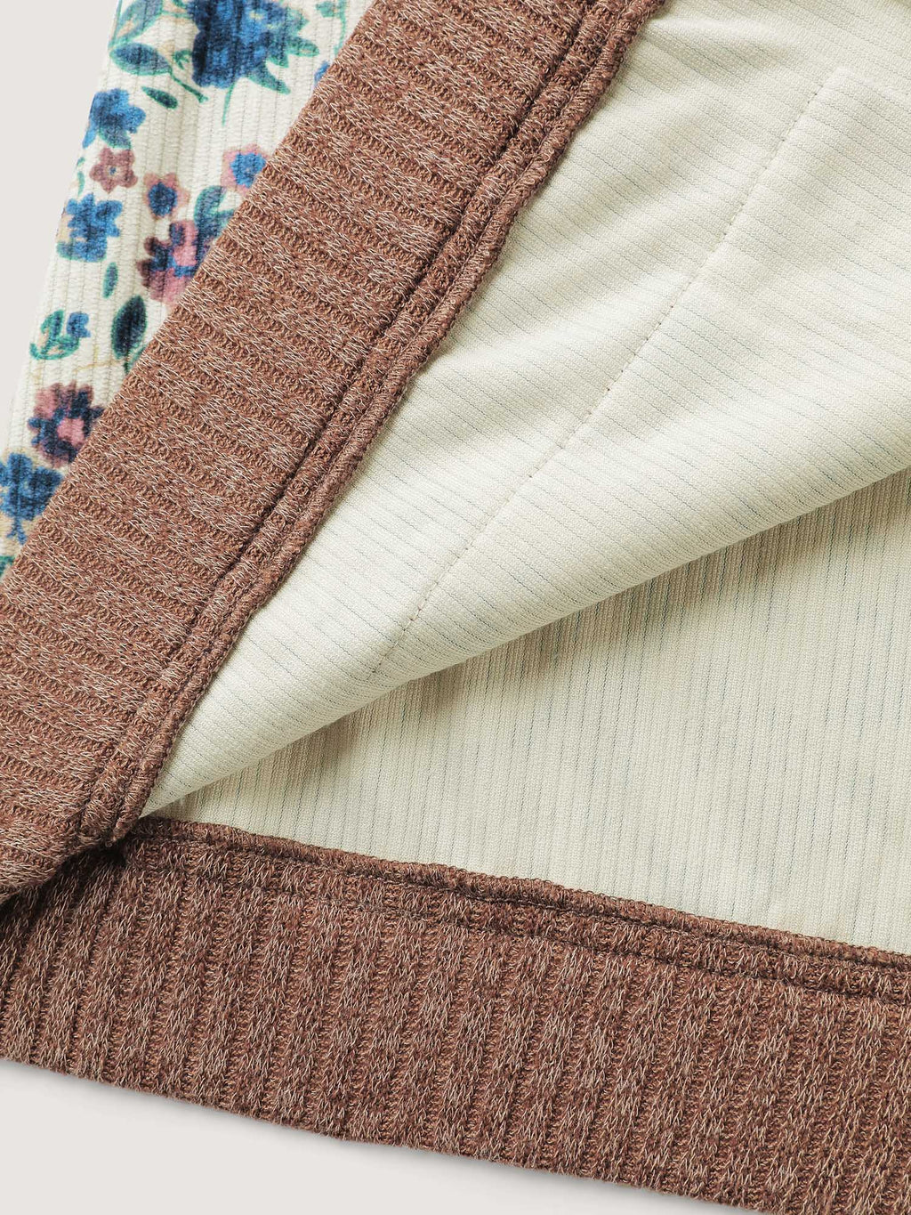 Floral Print Color Contrast Jacket