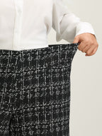 Tweed Texture Wide-Leg Pants