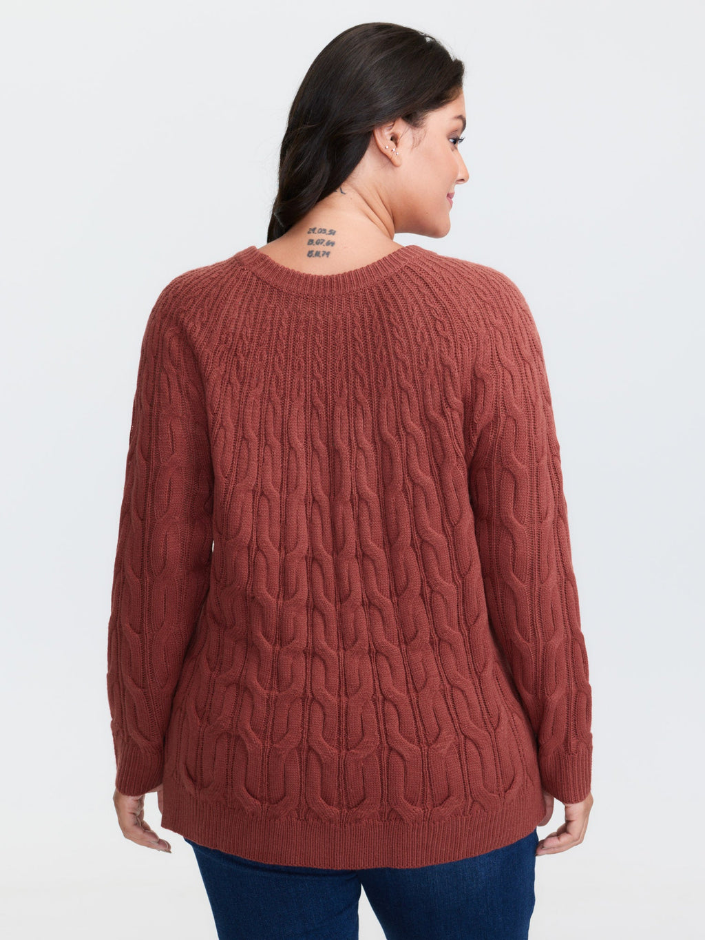 Crew Neck Cable Knit Pullover