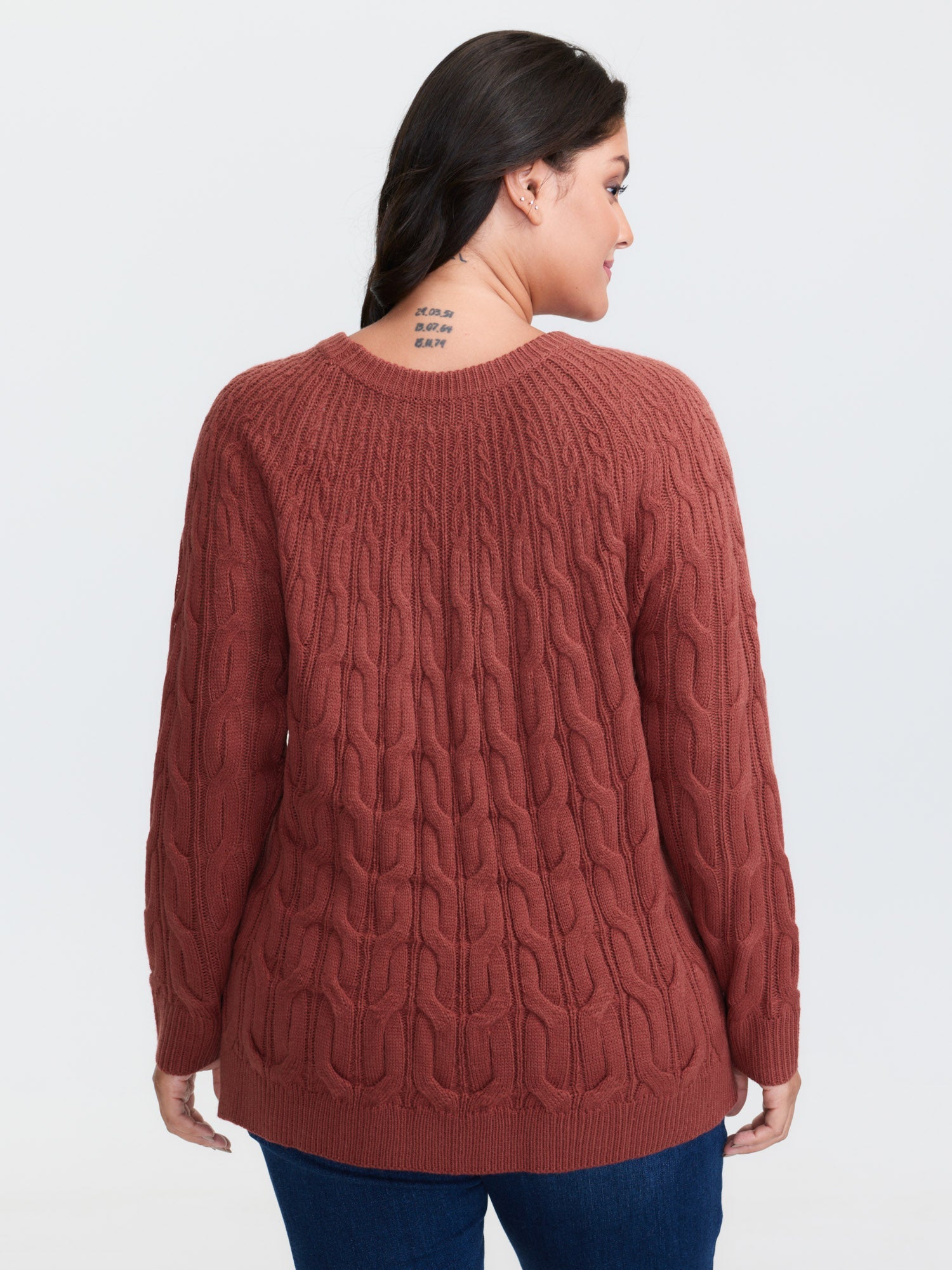 Crew Neck Cable Knit Pullover