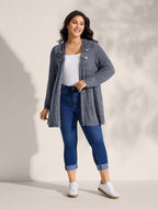 Stretchy Textured Button Detail Jacket