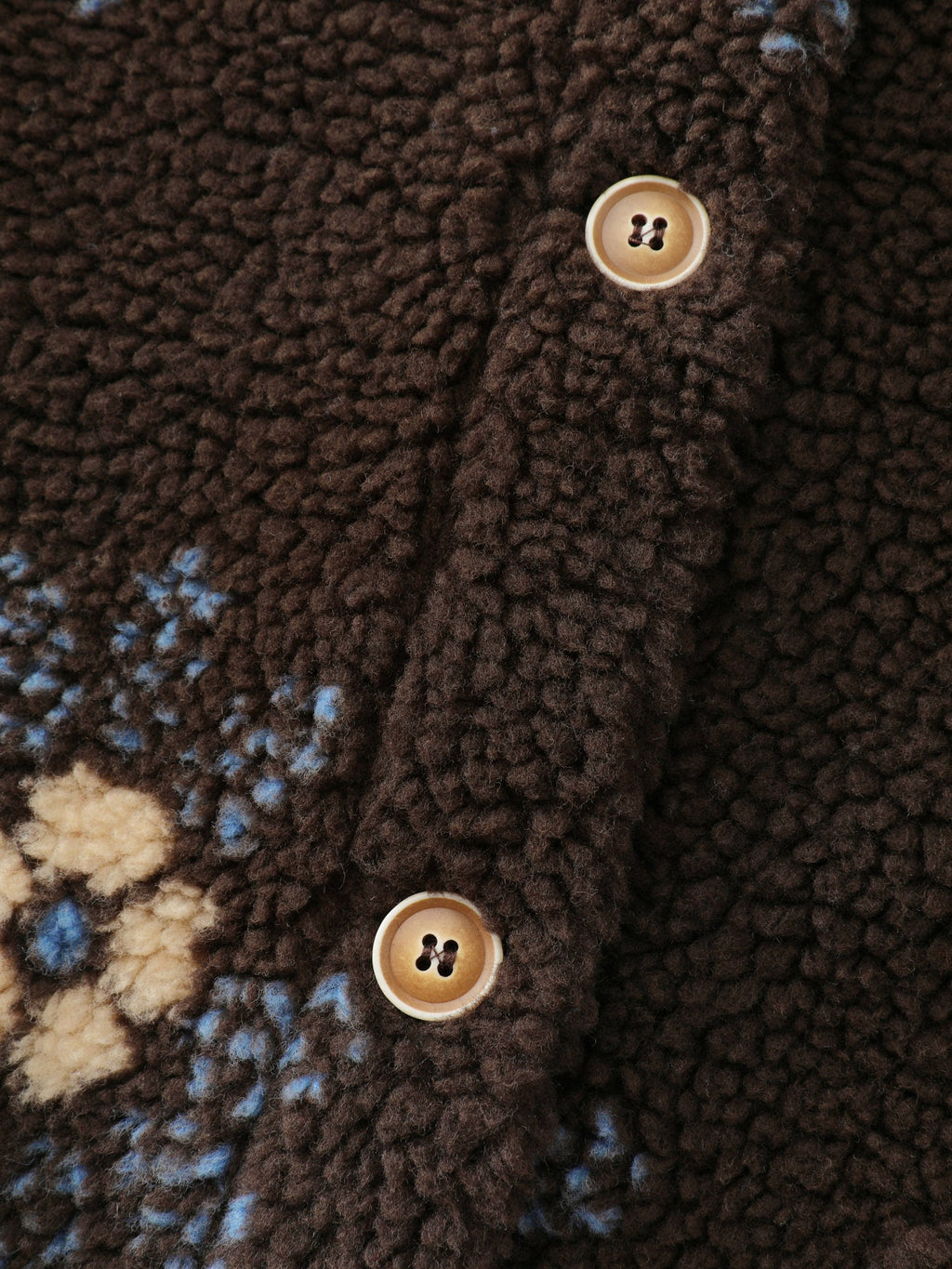 Fluffy Floral Pattern Pocket Coat