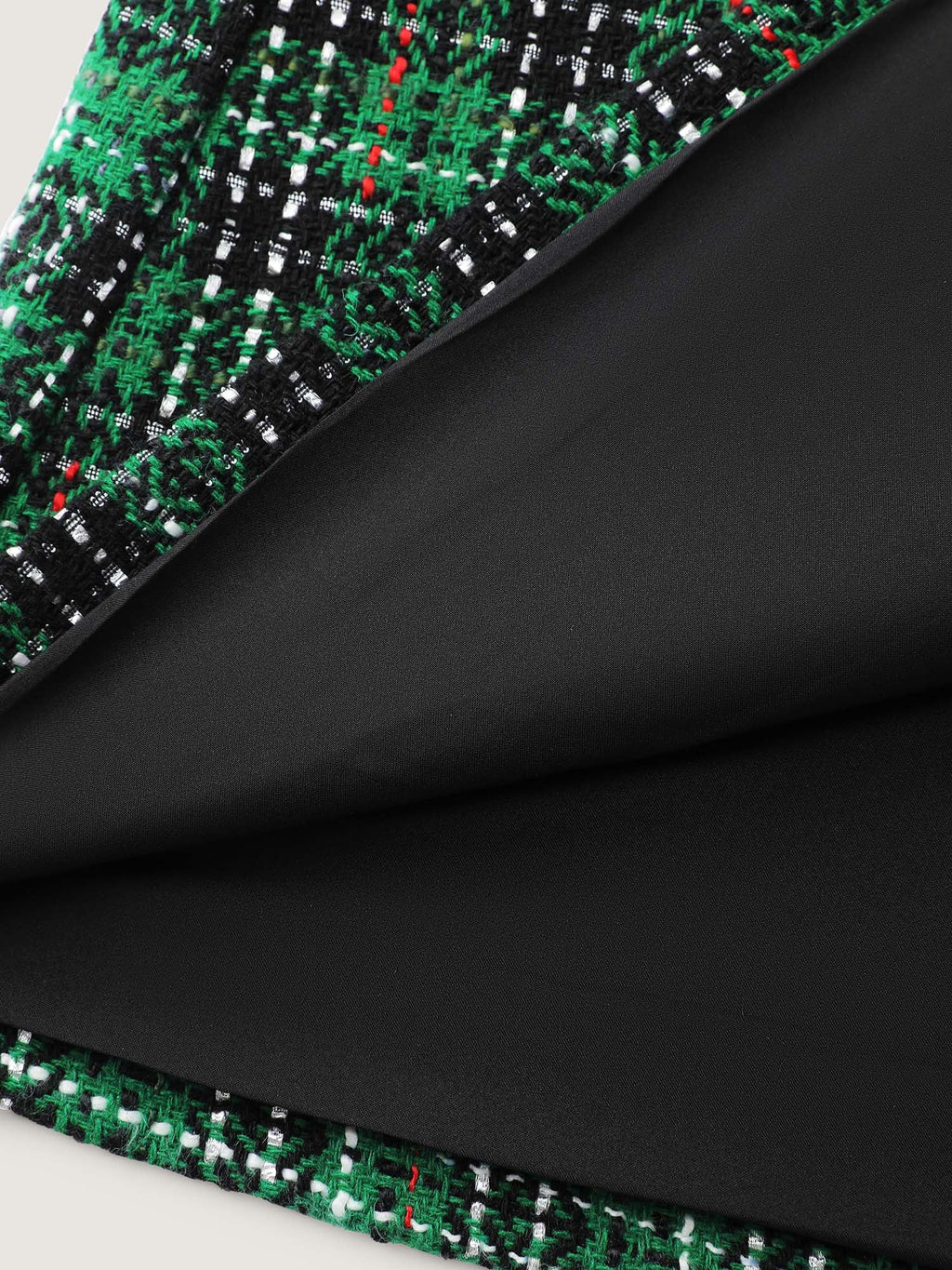 Tweed Plaid Double Button Jacket