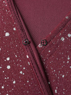 Shimmery Hot Stamp Stretchy Slit Maxi Dress