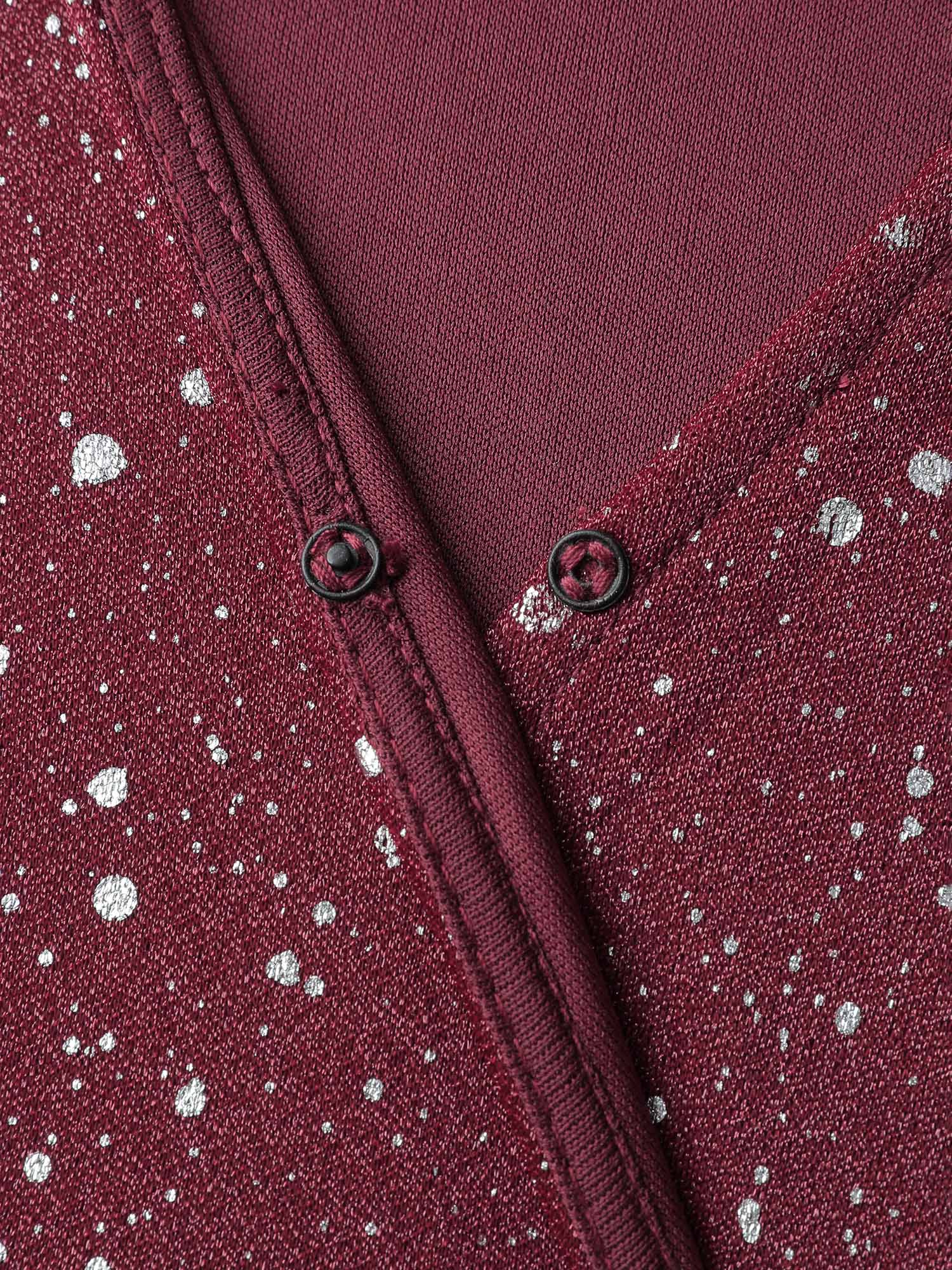 Shimmery Hot Stamp Stretchy Slit Maxi Dress