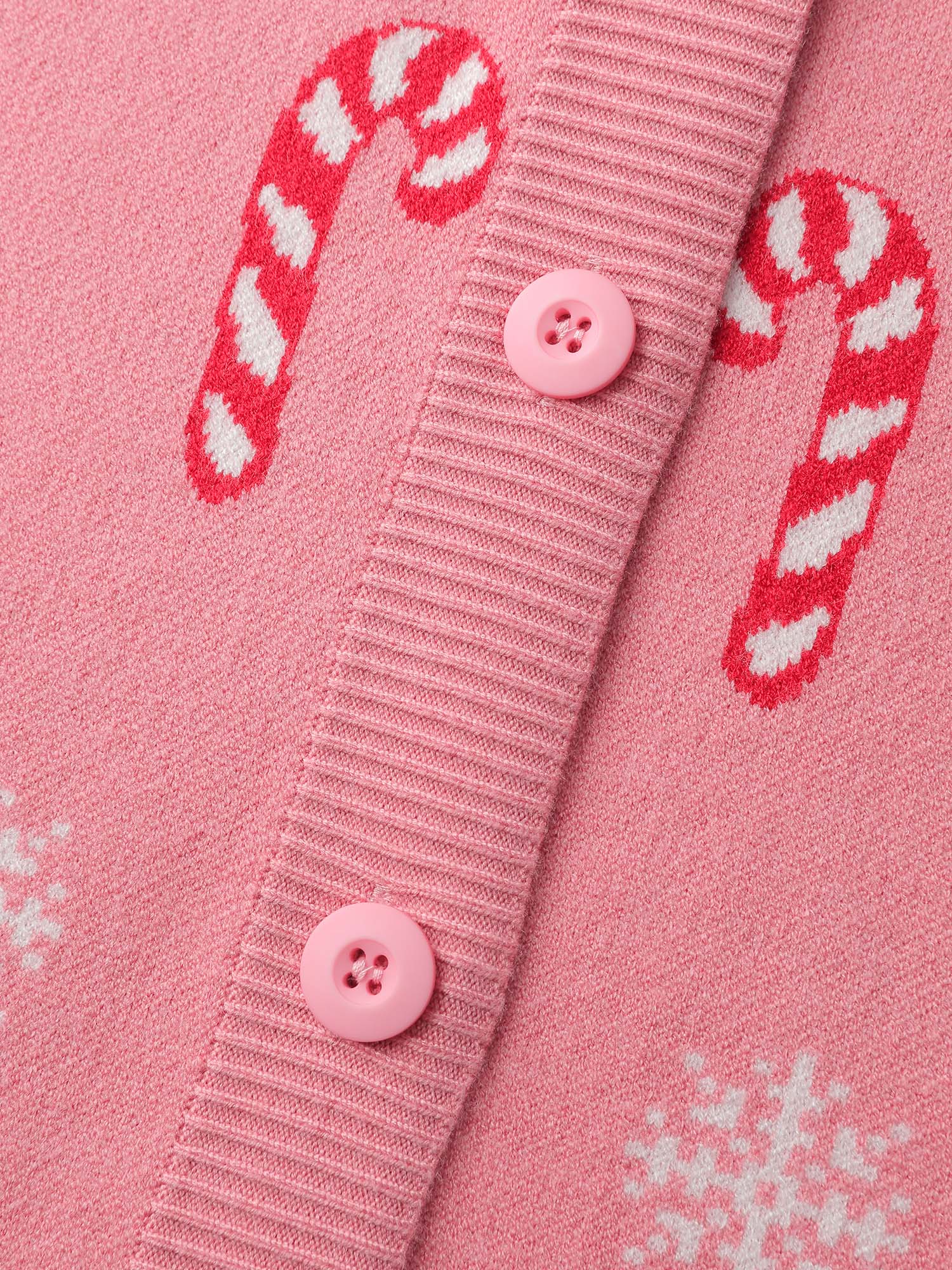 Holiday Candy Patch Pockets Knit Cardigan
