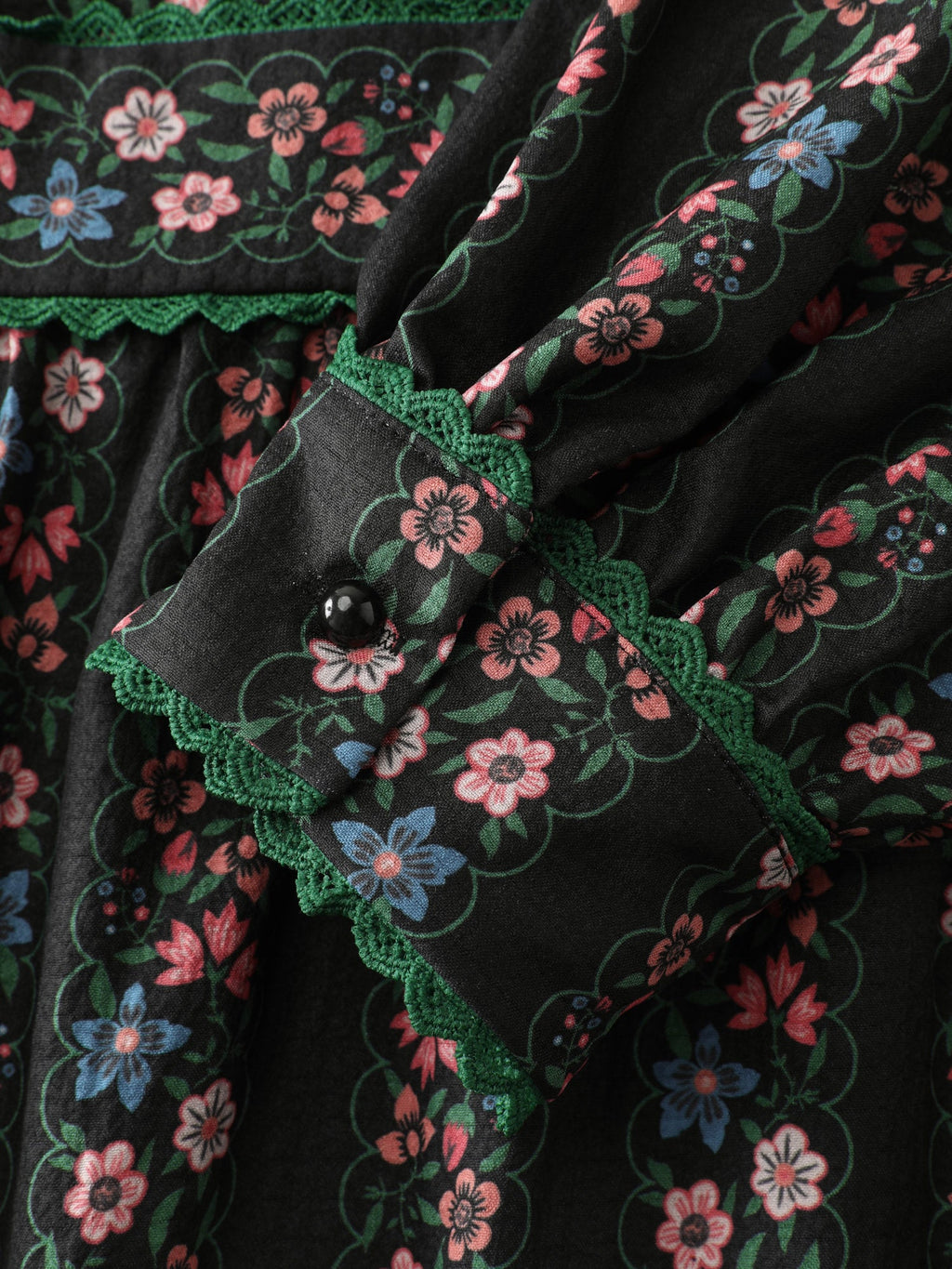 Retro Floral Stripe Tiered Maxi Dress