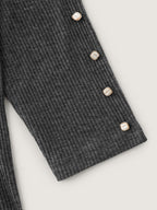 Stretchy Cross Neck Cutout Ribbed Knit Top