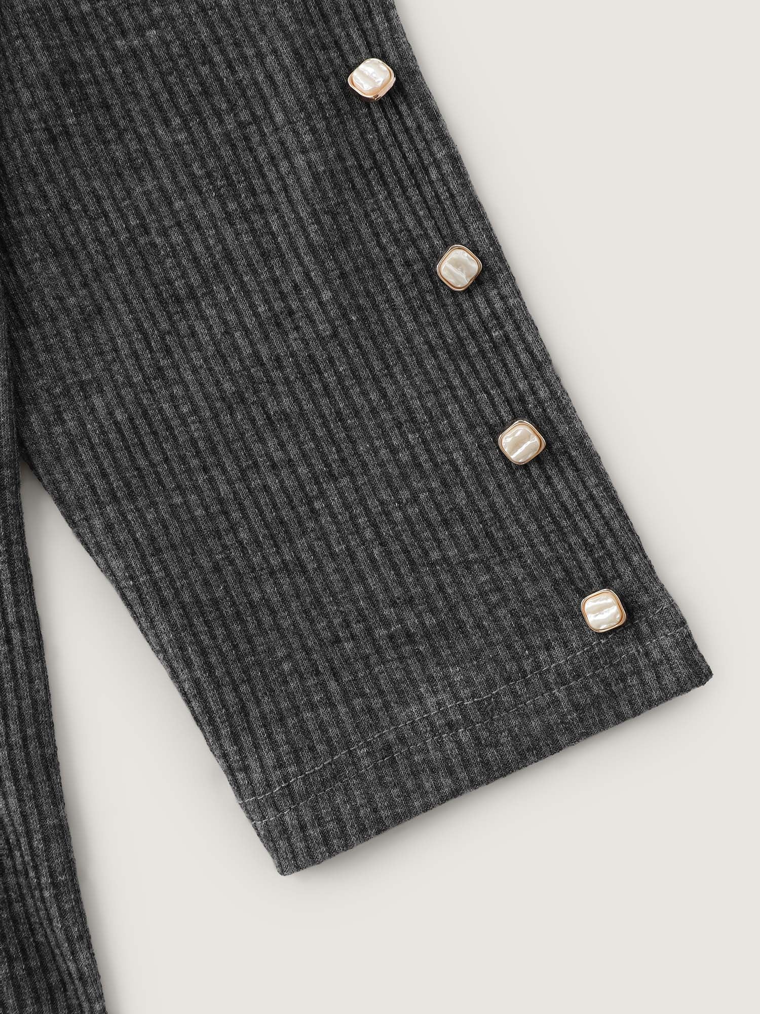 Stretchy Cross Neck Cutout Ribbed Knit Top