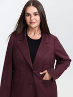 Solid Three Button Flared Coat