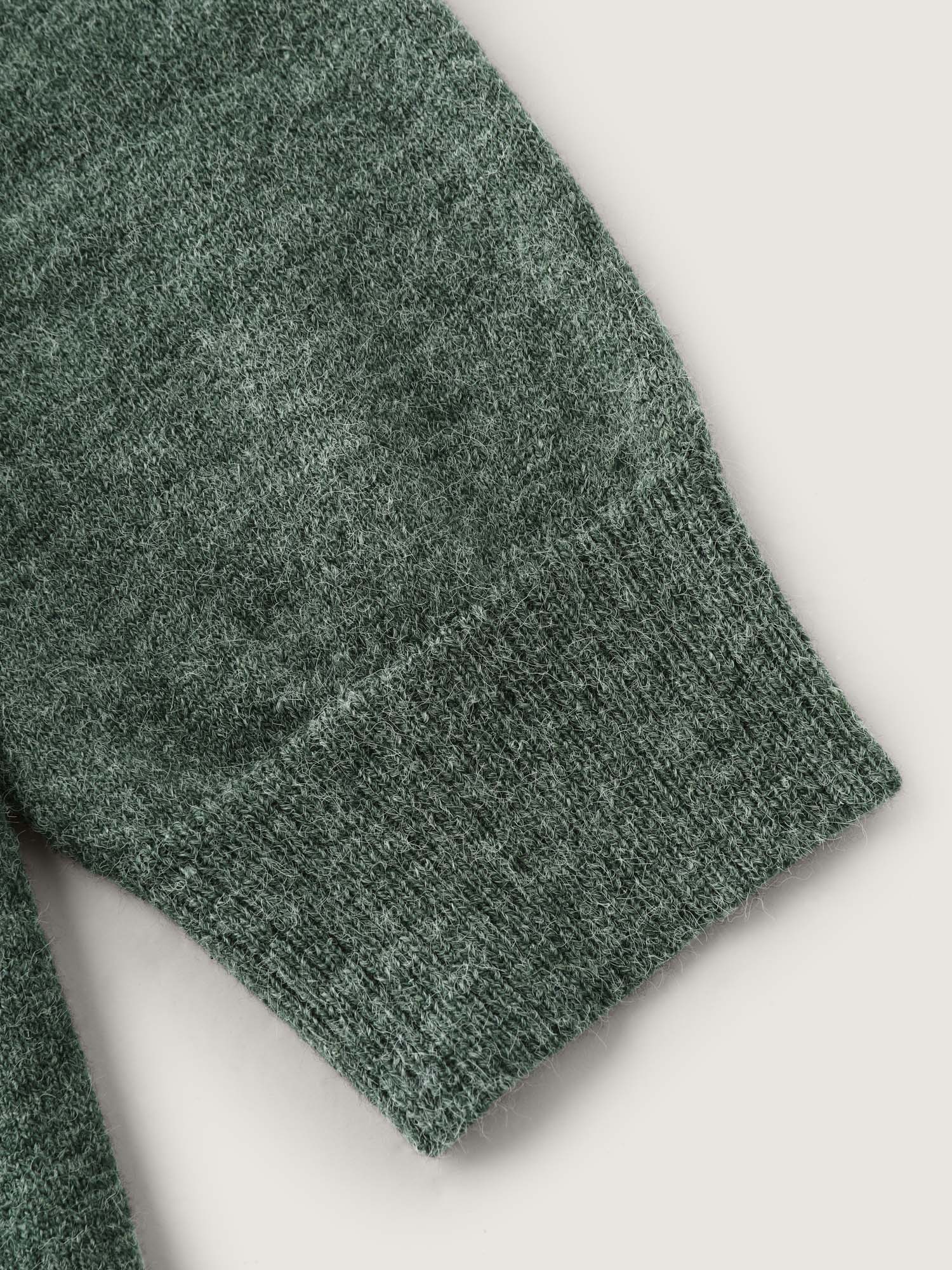 Hooded Turtleneck Plain Pullover