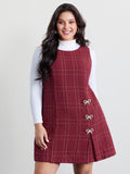 Tweed Metal Bows Knee-Length Dress