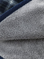 Fleece Checkered Pattern Button-Down Vest