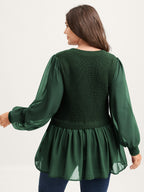 Balloon Sleeve Solid Twofer Sweater